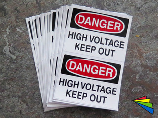 Gevaar Danger High Voltage Keep Out sticker
